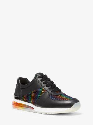 michael michael kors allie extreme leather and rainbow knit trainer|Michael Michael Kors Allie Extreme Trainer Sneaker.